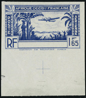 Neuf Sans Gomme Type PA De 1940, 1f65 Bleu, Non émis, Sans La Légende Côte D'Ivoire, Non Dentelé, Bdf, T.B. - Other & Unclassified