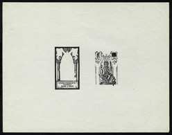Type Brahma De 1929, épreuve D'artiste En Noir Décomposée Centre + Cadre, Valeur Faciale Obturée, T.B. - Other & Unclassified
