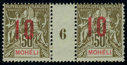 Neuf Sans Charnière N° 22, 10 Sur 50c Paire Millésime 6 T.B. Maury - Other & Unclassified