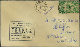 Lettre TP N° 254 Sur L Càd Nouméa 28 Août 1947 Cachet 1ère  Liaison Aérienne Française Par TRAPAS Nelle Calédonie - Iles - Other & Unclassified