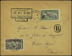 Lettre LR Affranchie Avec Cachet PP 030 + TP N° 86 Et 87, Càd St Pierre Et Miquelon 7.7.26 Pour Paris, T.B.  Maury - Other & Unclassified