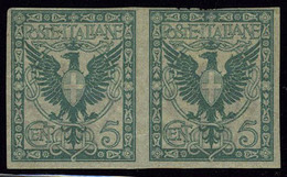 Neuf Avec Charnière N° 66, 5c Vert, Paire Hor. ND, Cl, Signé Calves, L'exemplaire De Droite Pd. Sassone 70g 2500 € X 2 - Other & Unclassified