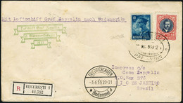 Lettre Zeppelin. 2è SAF 1933. LR De Bucarest (29 Mai 1933) Pour Rio De Janeiro. CàD Friedrischshafen (3.6.33) Arrivée Le - Other & Unclassified