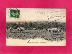 65 Hautes-Pyrenées, Gavarnie, Galan, Vue Générale, Laboureurs, Boeufs, Animée, 1907, (L. A.) - Galan