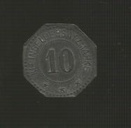 DEUTSCHLAND / GERMANY - NOTGELD - Stadt FLENSBURG - 10 Pfennig (1918) Zink / Zinc / Zinco - Monedas/ De Necesidad