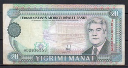 527-Turkmenistan Billet De 20 Manat 1993 AD283 - Turkmenistan