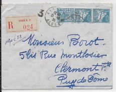 1935 - LETTRE RECOMMANDEE De ALGER => CLERMONT-FERRAND - Covers & Documents