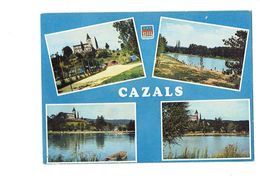 Cpm - 46 - Cazals - Multivues - Plan D'eau Camping - Joueurs Tennis - Theojac 4 - - Cazals