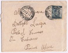 Busta Con Contenuto Da PM 12simo Corpo D' Armata Sez. B -> Tiveriacco - Viaggiata 01/1917 - Military Mail (PM)
