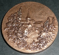 Rare Médaille En Bronze, Par ANNETTE LANDRY, Village De France - Autres & Non Classés