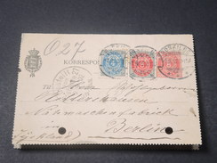 DANEMARK - Entier Postal + Complément De Roskilde Pour Berlin En 1902 -  L 11534 - Ganzsachen