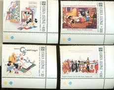 #  644-2  SIERRA LEONE  1448-59  ONLY PART 2 ; MINT NEVER HINGED SET OF STAMPS OF DISNEY ; CHRISTMAS ; - Disney