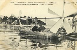 CPA (  Aviation) L Hydroplane Italien Forlanini Sur Le Lac Majeur ( Boite 3  ) Parfait Etat Pas Tachée - Hovercraft