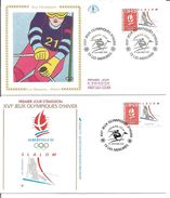 Jeux Olympiques   1991 Slalom Les Ménuires Avec Feuille Explicative - 1990-1999