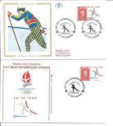 Jeux Olympiques   1991 Ski De Fond Les Saisies Avec Feuille Explicative - 1990-1999