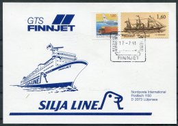 1991 Finland FINNJET Ship Helsinki Travemunde Postcard - Covers & Documents