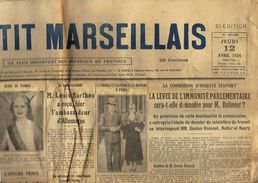 ** JOURNAL ** LE PETIT MARSEILLAIS ** 2ème ÉDITION DU ** JEUDI 12 AVRIL 1934 ** - Le Petit Marseillais