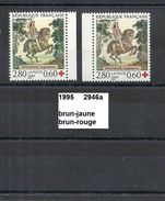 Variété De 1995 Neuf** Y&T N° 2946a Brun-jaune Au Lieu De Brun-rouge - Neufs