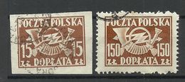 Poland Polen 1946/50 Portomarken Postage Due O - Portomarken