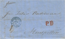 1862- Letter From ST PETERSBOURG  To Montpellier ( France )  " Franco " + P.D.  +  French Entrace  PRUSSE 3 VALENCIENNES - Lettres & Documents