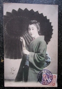 Japon Femme Ombrelle  Cpa Timbrée - Sonstige & Ohne Zuordnung