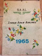 SYRIAN ARAB AIRLINES CALENDAR 1965 - CYPRUS / DAMSCUS / JERUSALEM / PAKISTAN / - Big : 1961-70