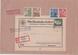 ALLEMAGNE 1943 LETTRE RECOMMANDEE DE KOBLENZ PFAFFENDORF AVEC CACHET ARRIVEE TIMBRES ANNULES PAR CACHET DESTINATION - Covers & Documents