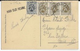 BELGIQUE - 1932 - CARTE Avec OBLITERATION LINEAIRE De HAM SUR HEURE => PARIS - Linear Postmarks