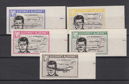 Alderney  1966 JF Kennedy Overprints IMPERF. - Unmounted Mint NHM - Alderney