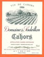 étiquette Vin De Cahors Domaine Du Souleillan 1986 Françis Alazard à Cahors - 75 Cl - Cahors