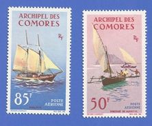 COMORES PA 10 + PA 11 NEUFS ** EMBARCATIONS - Airmail