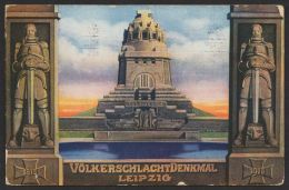 Mi-Nr. PP 27 C207/03, "Weihe Völkerschlachtdenkmal", 1913 Mit 2 Rolanden , Mit Pass. Sst. Gelaufen, O - Cartoline