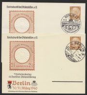 Mi-Nr. PP 122 C 110/01 +/04, "Philatelistentag 1940", 2 Karten Mit Versch. Sst. "Berlin", O - Private Postal Stationery