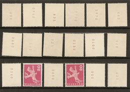 Schweiz, 1960, Bauten, Rollenmarken, 18 X Zu 358L Mit Nr., Siehe Scans! - Coil Stamps