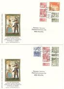 Schweiz, 1970, 2 Belege Mit Verschnittenen Rollenmarken, Auf TdB Couverts, Siehe Scans! - Coil Stamps