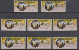 ISRAEL 2007 KLUSSENDORF ATM CHRISTMAS SEASON'S GREETINGS FROM THE HOLY LAND FULL SET OF 8 STAMPS - Viñetas De Franqueo (Frama)