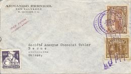 San Salvador, 1940, Airmail Cover To Switzerland, With Cindarelle TB, Mi 545, 566,  See Scan! - El Salvador