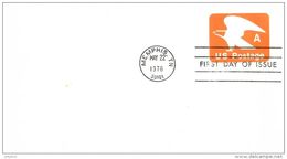 Unaddressed A Rate Postal Stationery Envelope FDC Postmarked Memphis TN 22 May 1978 - 1961-80