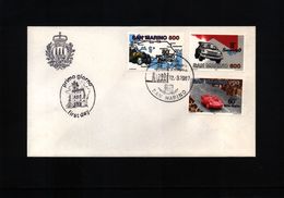 San Marino 1987 Automobilwettbewerbe Michel 1356-58  FDC - Cars