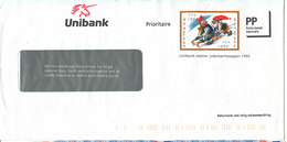 Denmark Bank Cover PP With Printed Christmas Label 1995 - Covers & Documents