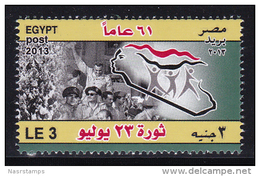 Egypt 2013 - ( 61th Anniversary Of The Revolution Of 23 July 1952 - Pres. Gamal Abd El Nasser ) - MNH (**) - Ongebruikt