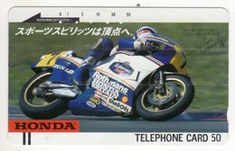 JAPON TELECARTE ANCIENNE NTT FRONTBAR BARCODE 110-6033 MOTO HONDA - Moto