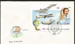 J) 1983 CUBA-CARIBE, 200TH ANNIVERSARY OF THE FIRST FLIGHT IN GLOBE, CONCORDE, FDC - Lettres & Documents