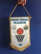 BASKETBALL SAN MARINO  FEDERATION 1968. OFFICIAL  PENNANT 29 X 19 Cm - Other & Unclassified