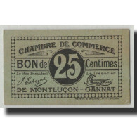 France, Montluçon, 25 Centimes, Undated, TTB, Pirot:84-71 - Chambre De Commerce