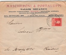 Enveloppe Commerciale 1934 / MASCHERONI & PORTALUPPI / Taller Mecanico / Solex Mannesmann / Buenos Aires / Argentina - Brieven En Documenten