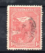 T1409 - TASMANIA 1 Pence Wmk  Crown On A Capovolta  (INVERTED) Used. Dent 11 - Usados