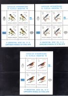 ARGENTINE - 1978 - NEUFS ** LUXE /MNH - MINI FEUILLETS  En Série Complète De 5 Valeurs, Oiseaux, Birds - Unused Stamps