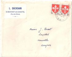 4346 St BONNET LE CHASTEL Puy De Dôme 63 Imprimé 50g DUCHEMIN Ob 1959 Recette Distribution B7 Blason Lille Yv 1186 - Lettres & Documents