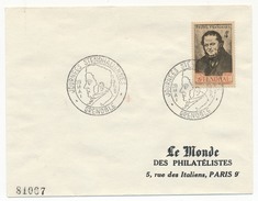 FRANCE - Enveloppe - Cachet Temporaire "Journées Stendhaliennes" GRENOBLE 28 Mai 1955 - Writers